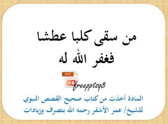 من سقى كلبا عطشا فغفر الله له